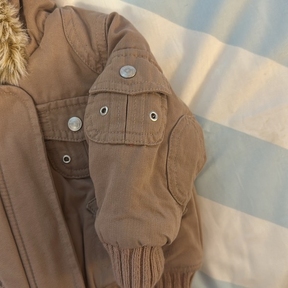 Next - heavy weight insulated winter jacket with Faux fur trim on hat. 6-9 mo - Picture 3 of 6